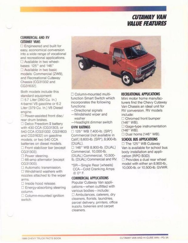 1986 Chevrolet Truck Facts Brochure Page 53